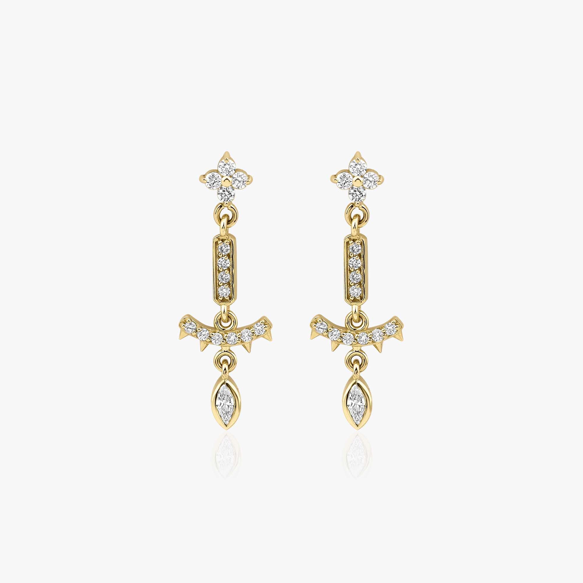 Pırlanta Totem Stud Küpe / Diamond Totem Studs
