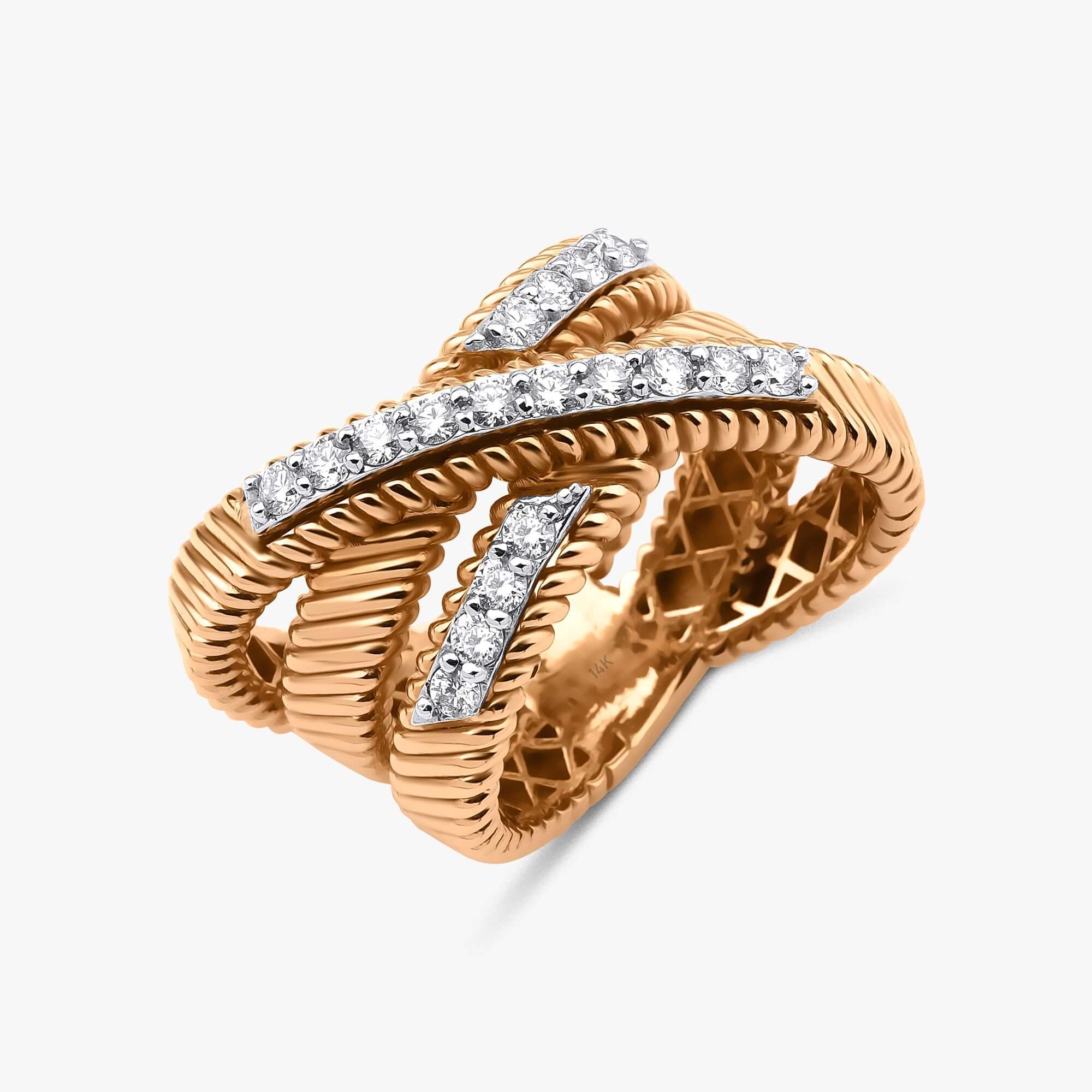 Çapraz Yüzük / Diamond Crossover Ring