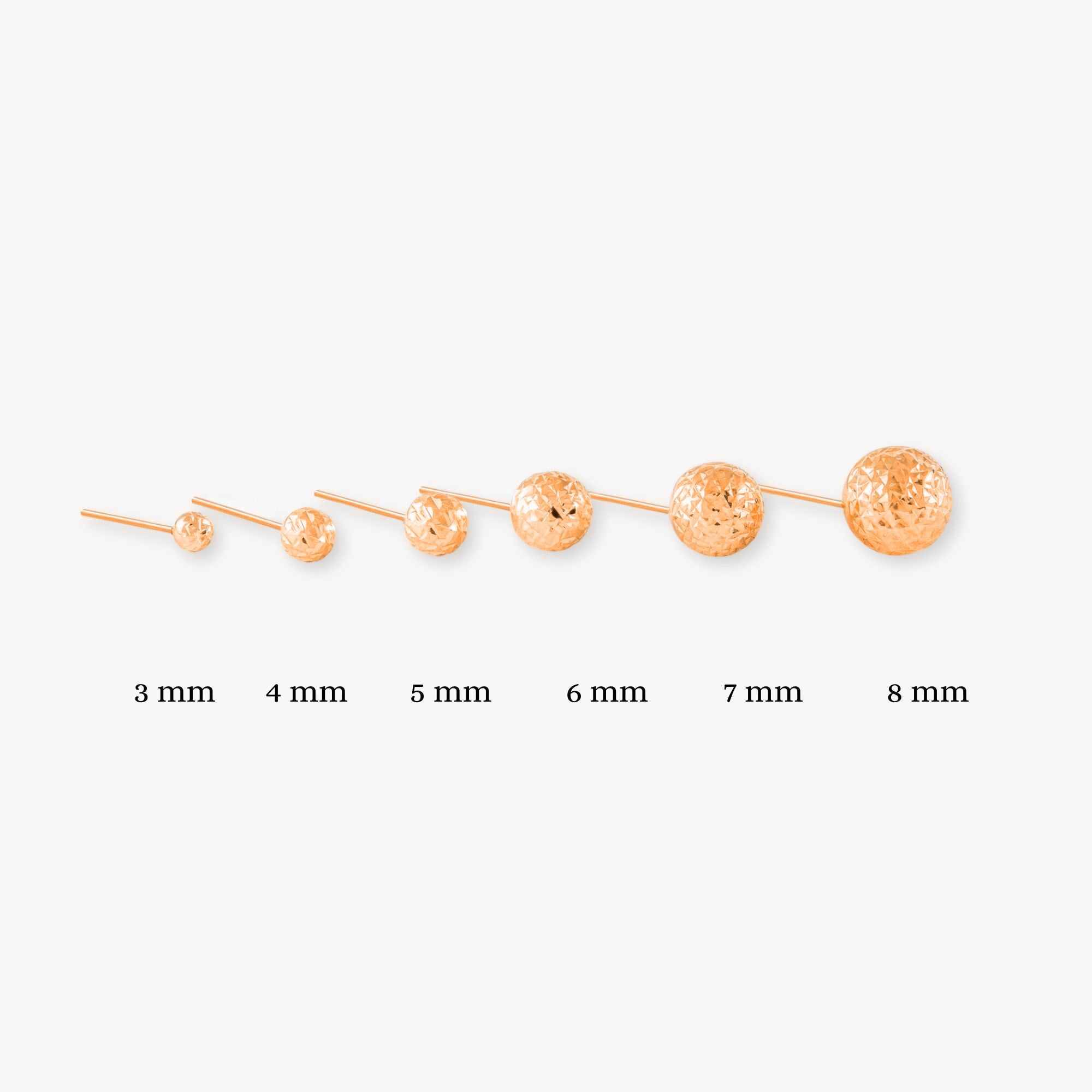 Parıltılı Altın Top Küpe / Laser Cut Ball Studs