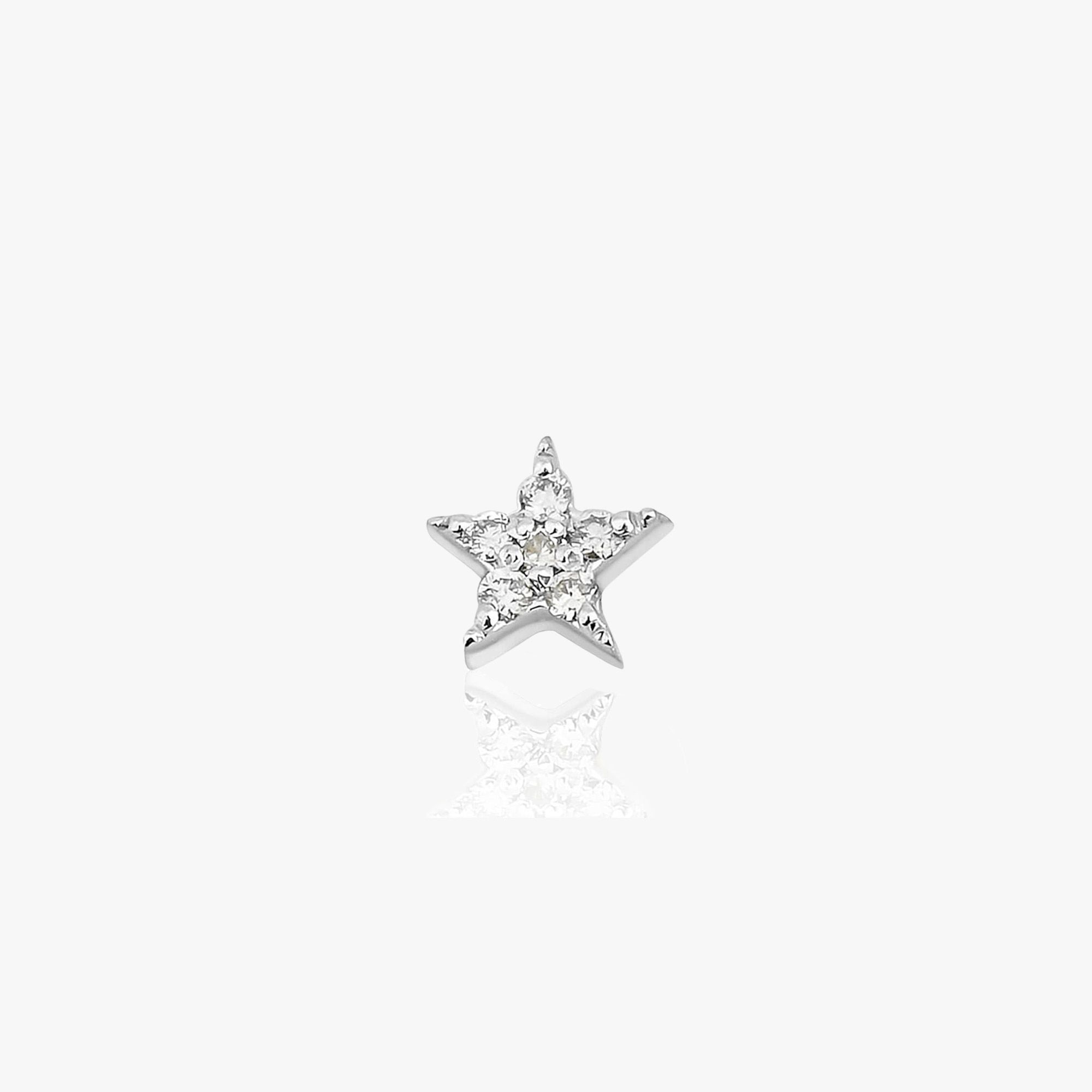 Tek Mini Pırlanta Yıldız Küpe / Single Mini Star