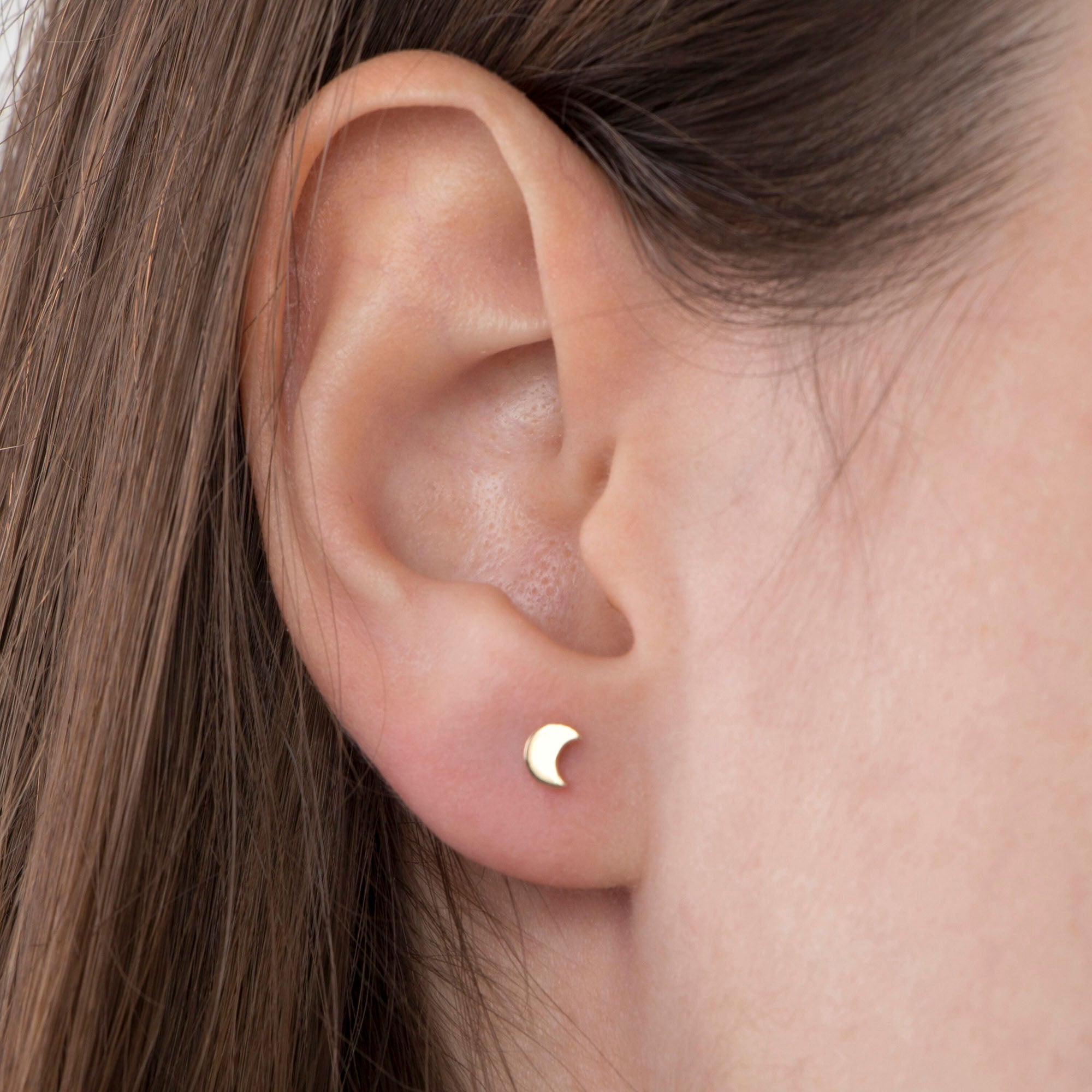 Mini Ay Stud Küpe / Mini Moon Studs