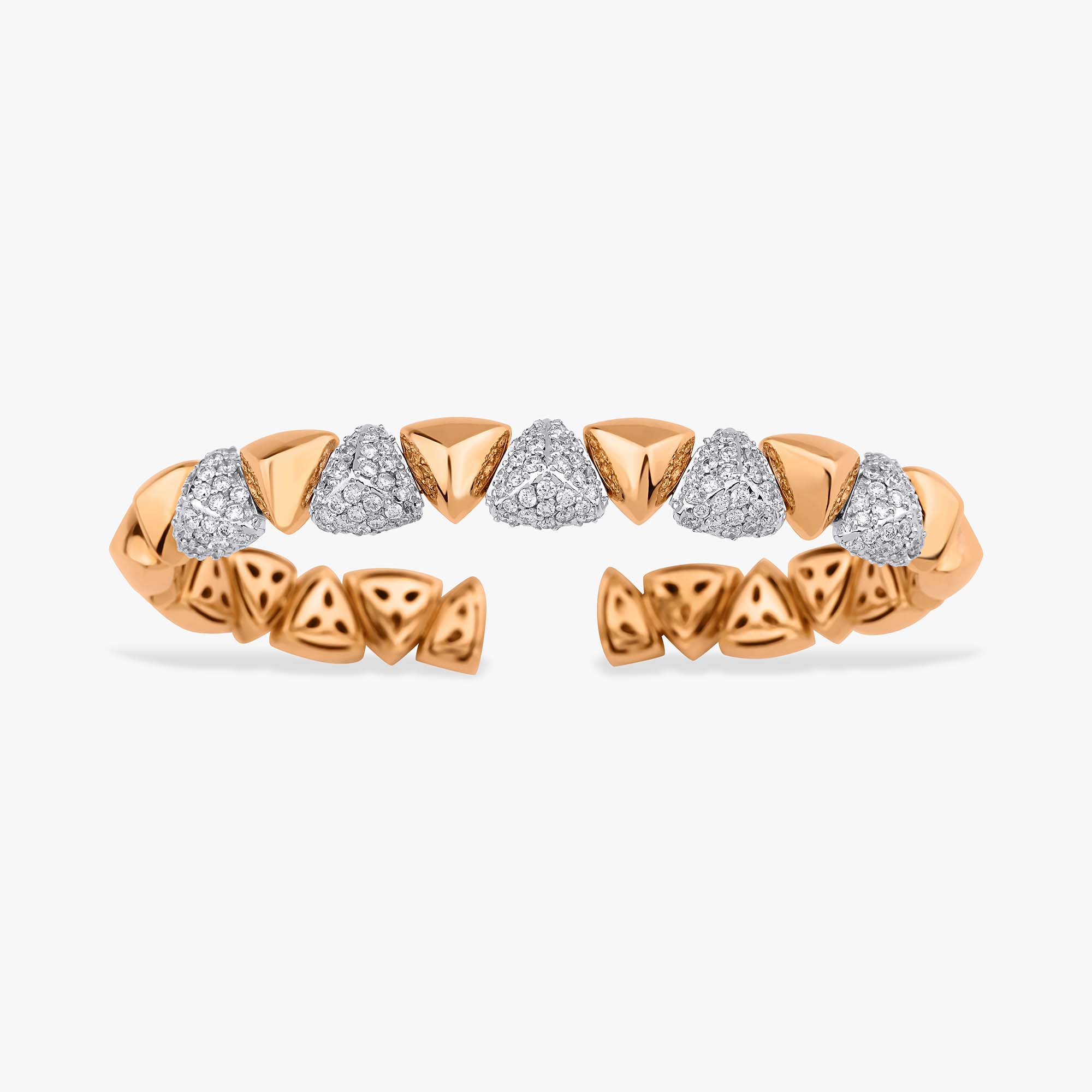 Pave Pırlanta Üçgen Cuff Bilezik / Diamond Triangles