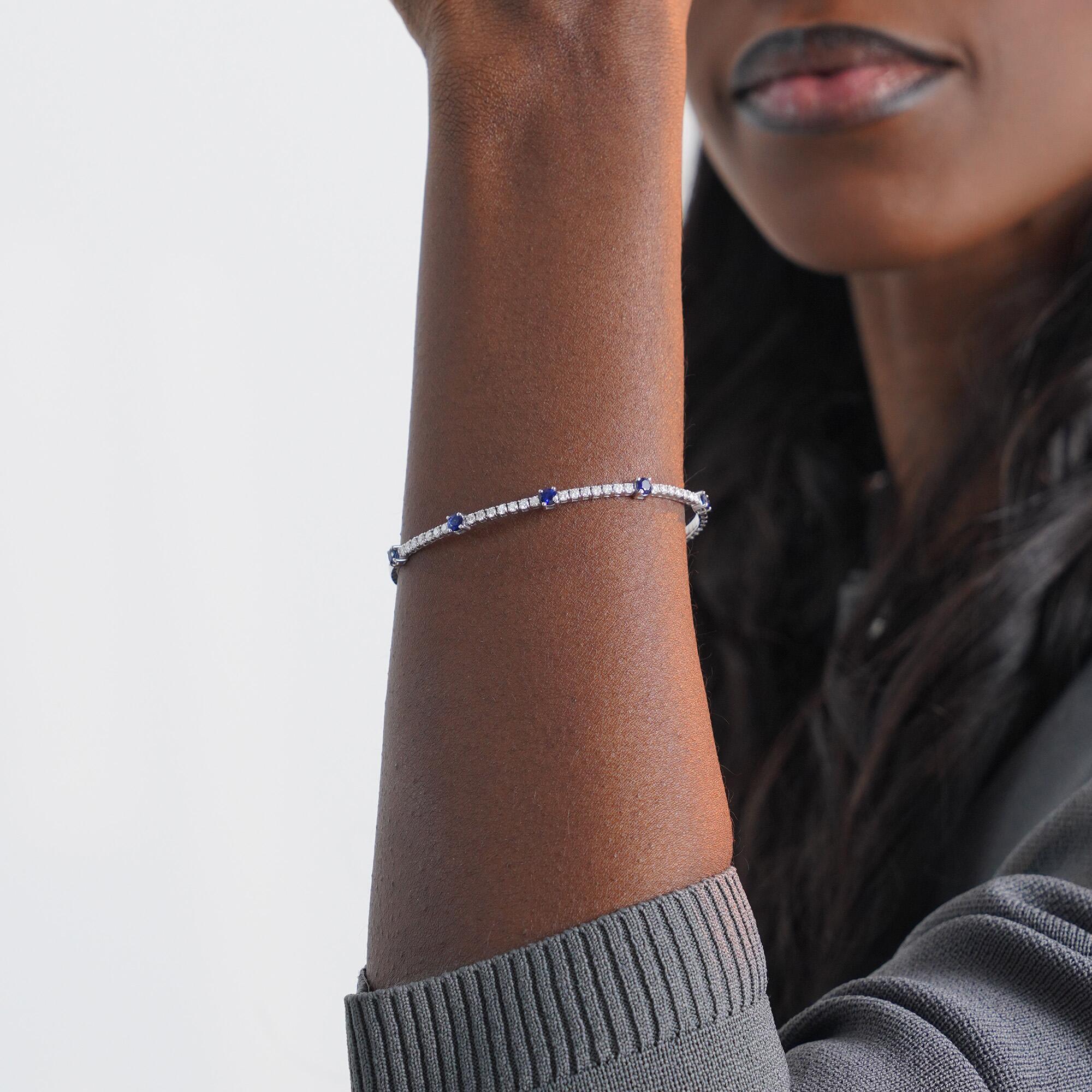 Esnek Safir ve Pırlanta Bilezik