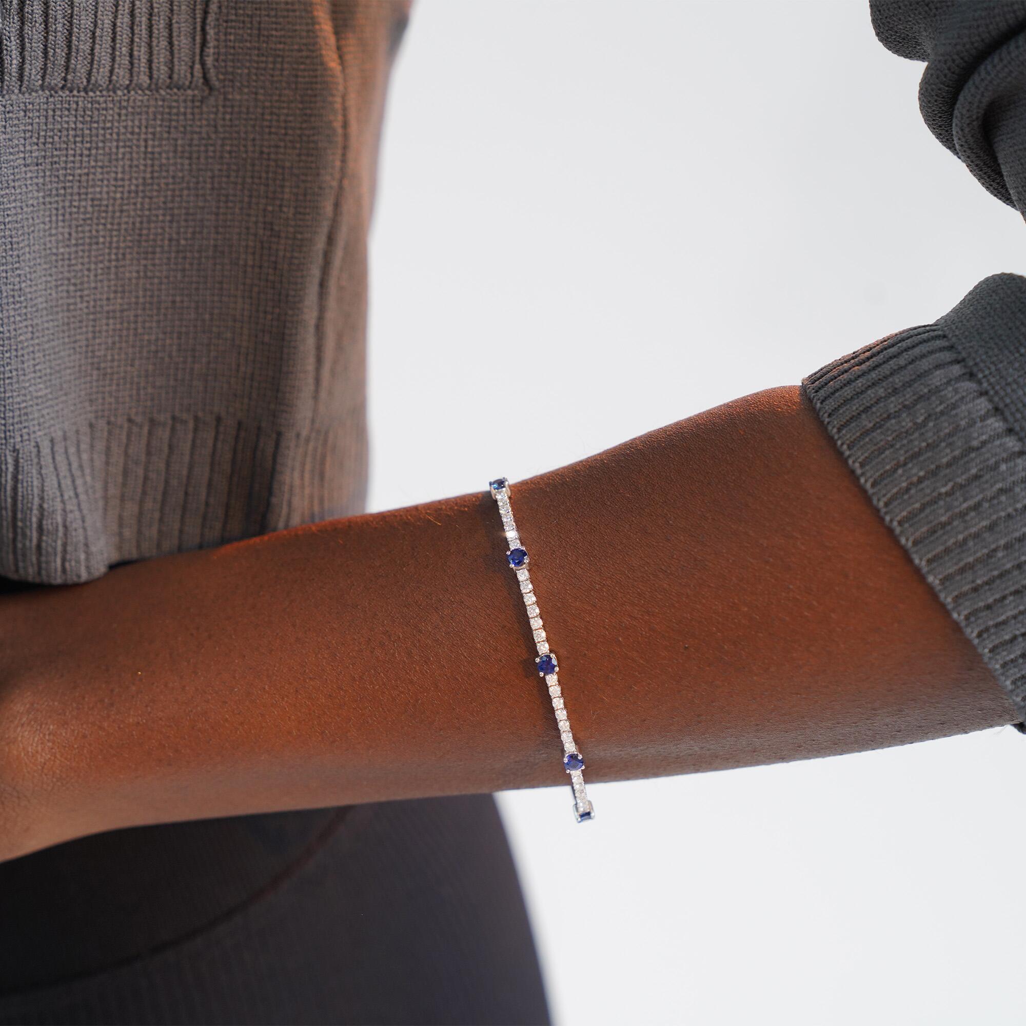 Esnek Safir ve Pırlanta Bilezik