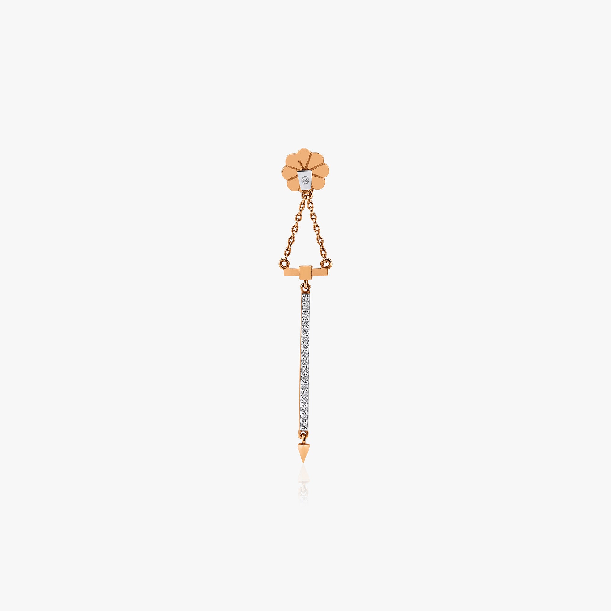 Tek Pırlanta Sallantılı Stud Küpe / Dangling Spike