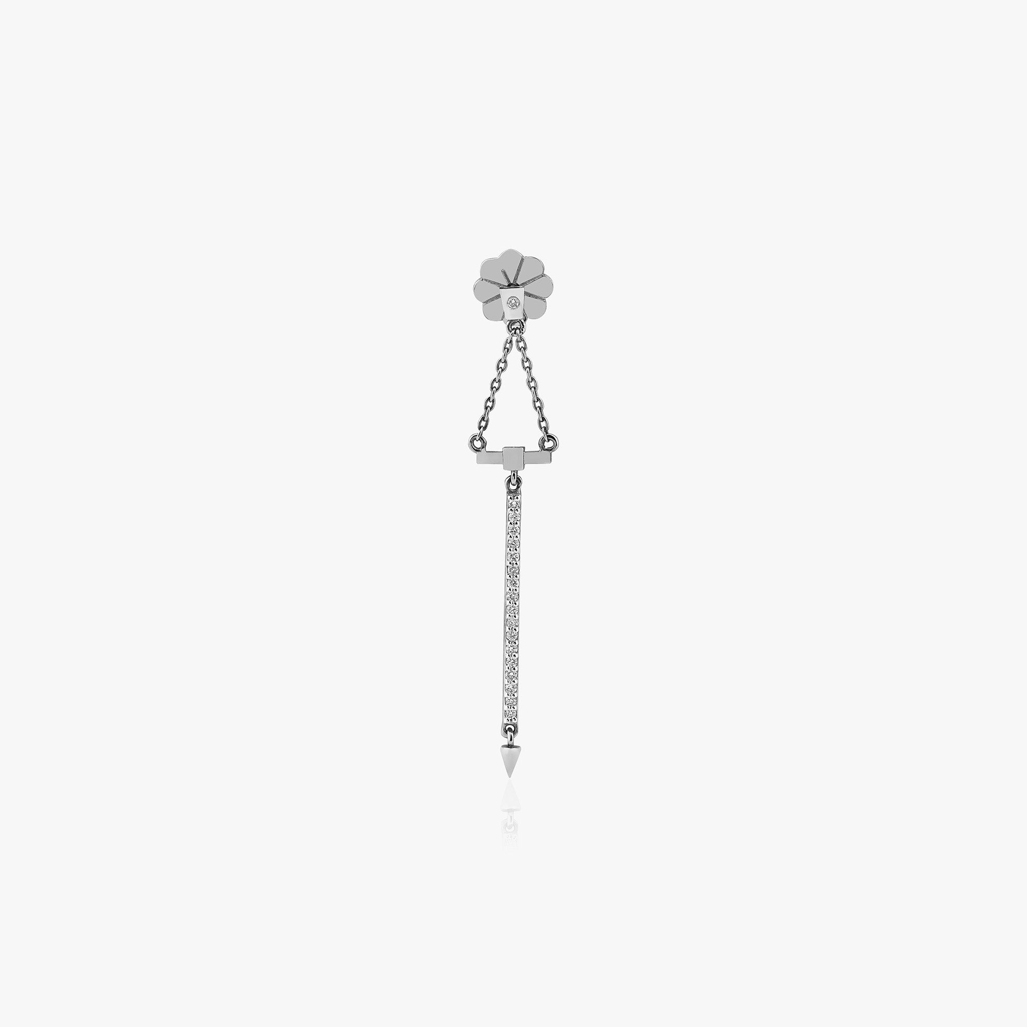 Tek Pırlanta Sallantılı Stud Küpe / Dangling Spike