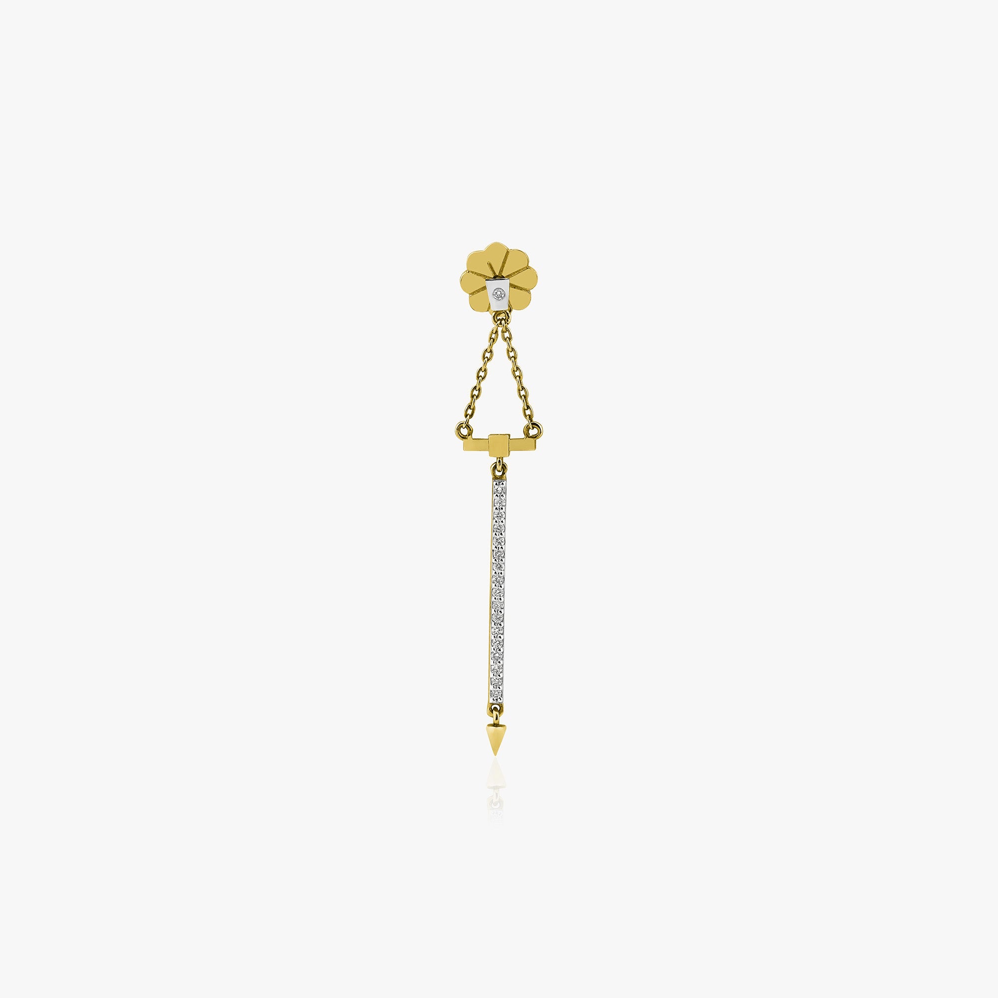 Tek Pırlanta Sallantılı Stud Küpe / Dangling Spike