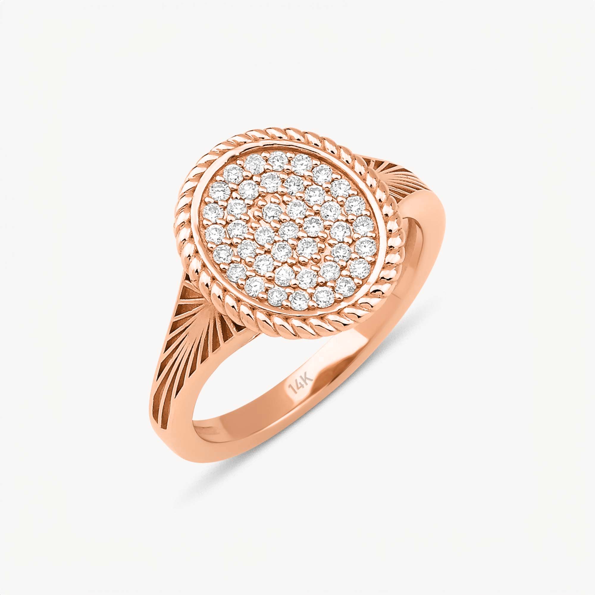 Pırlanta Burgu Sunrise Serçe Parmak Yüzük / Twisted Sunrise Signet Ring