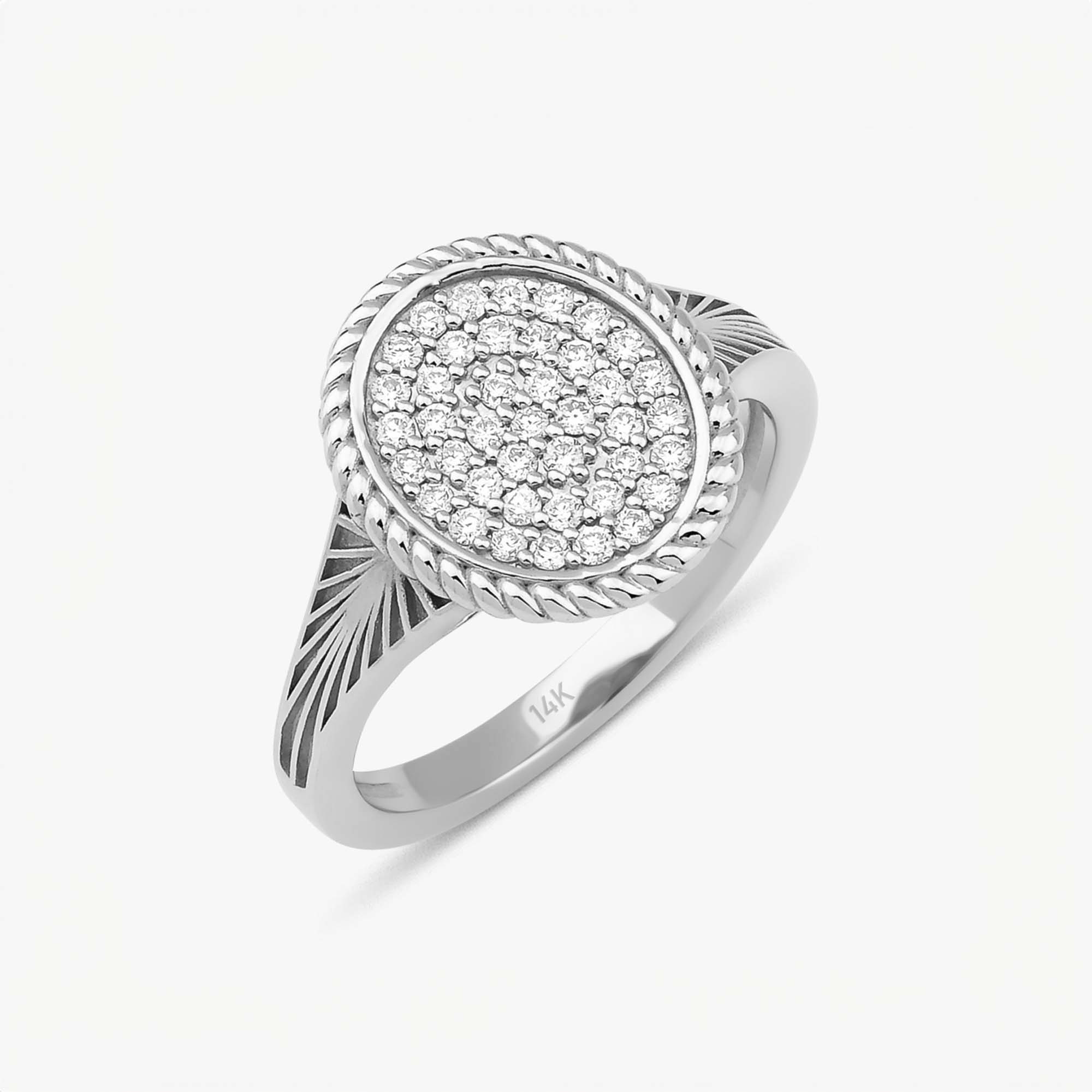 Pırlanta Burgu Sunrise Serçe Parmak Yüzük / Twisted Sunrise Signet Ring