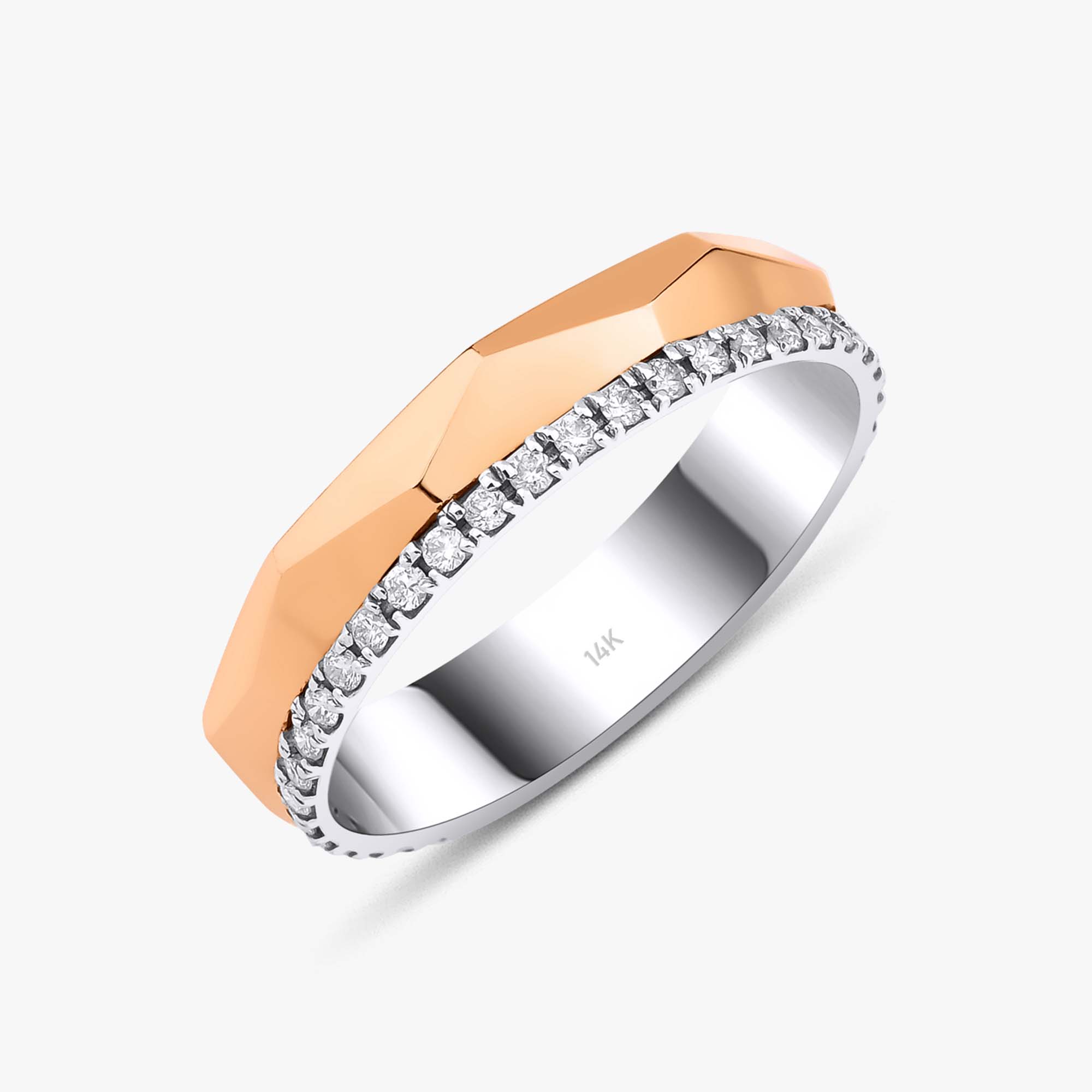 Çift Tonlu Modern Alyans Seti / Two Tone Modern