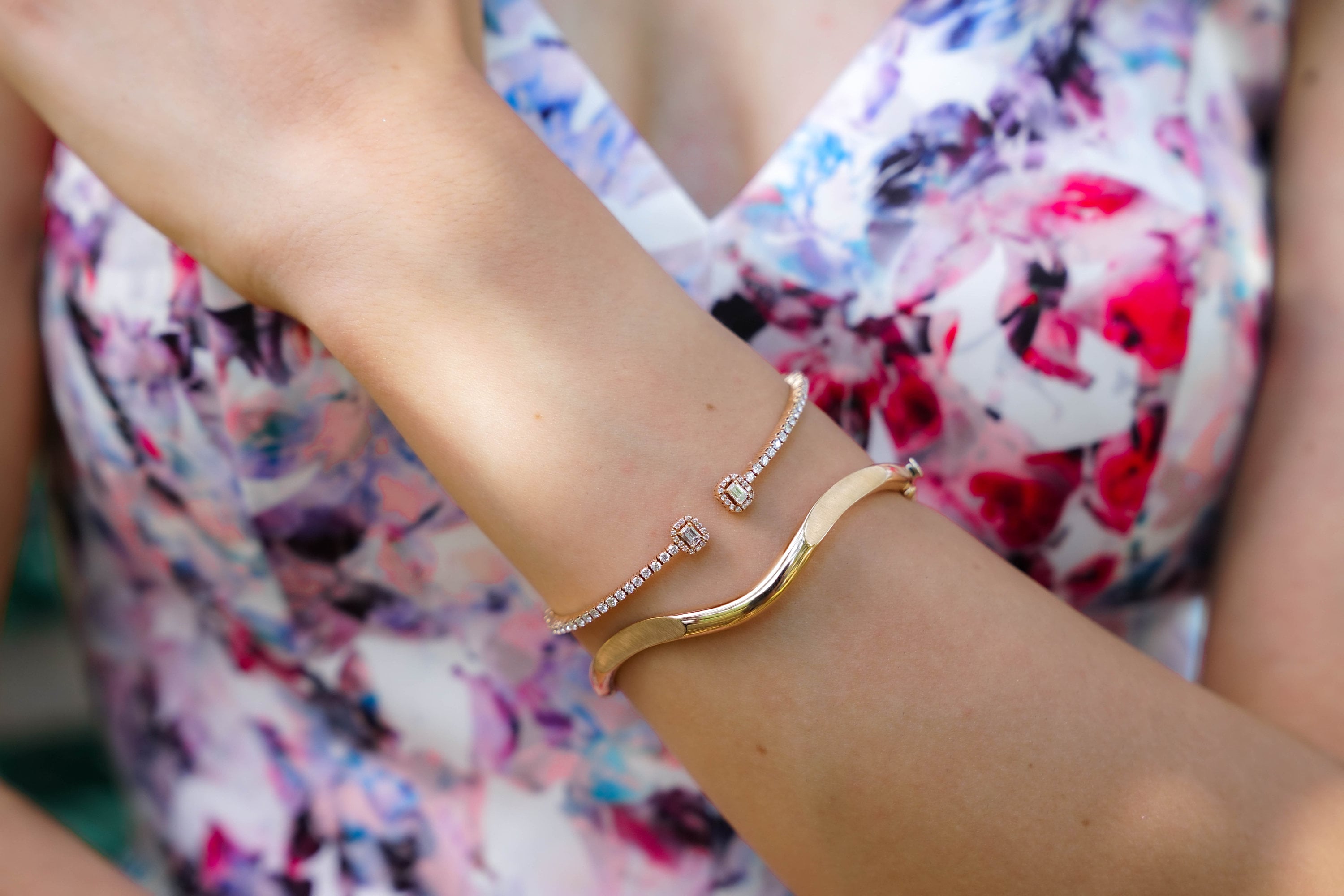 Modern Pırlanta Cuff Bilezik