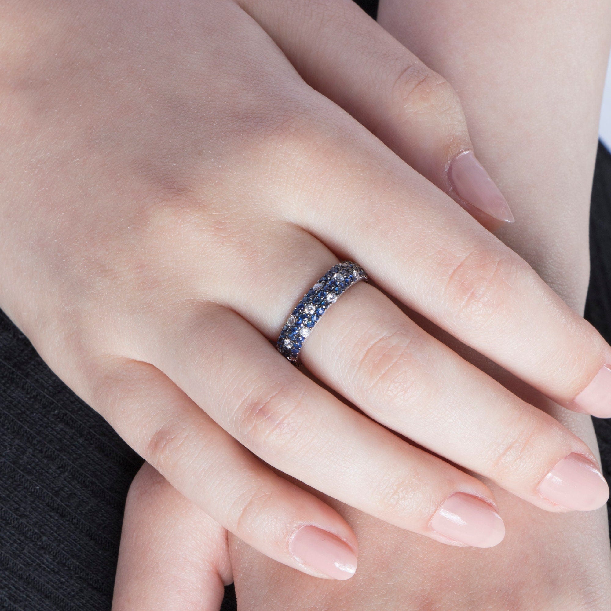 Safir ve Pırlanta Tamtur Yüzük  / Blue Classic