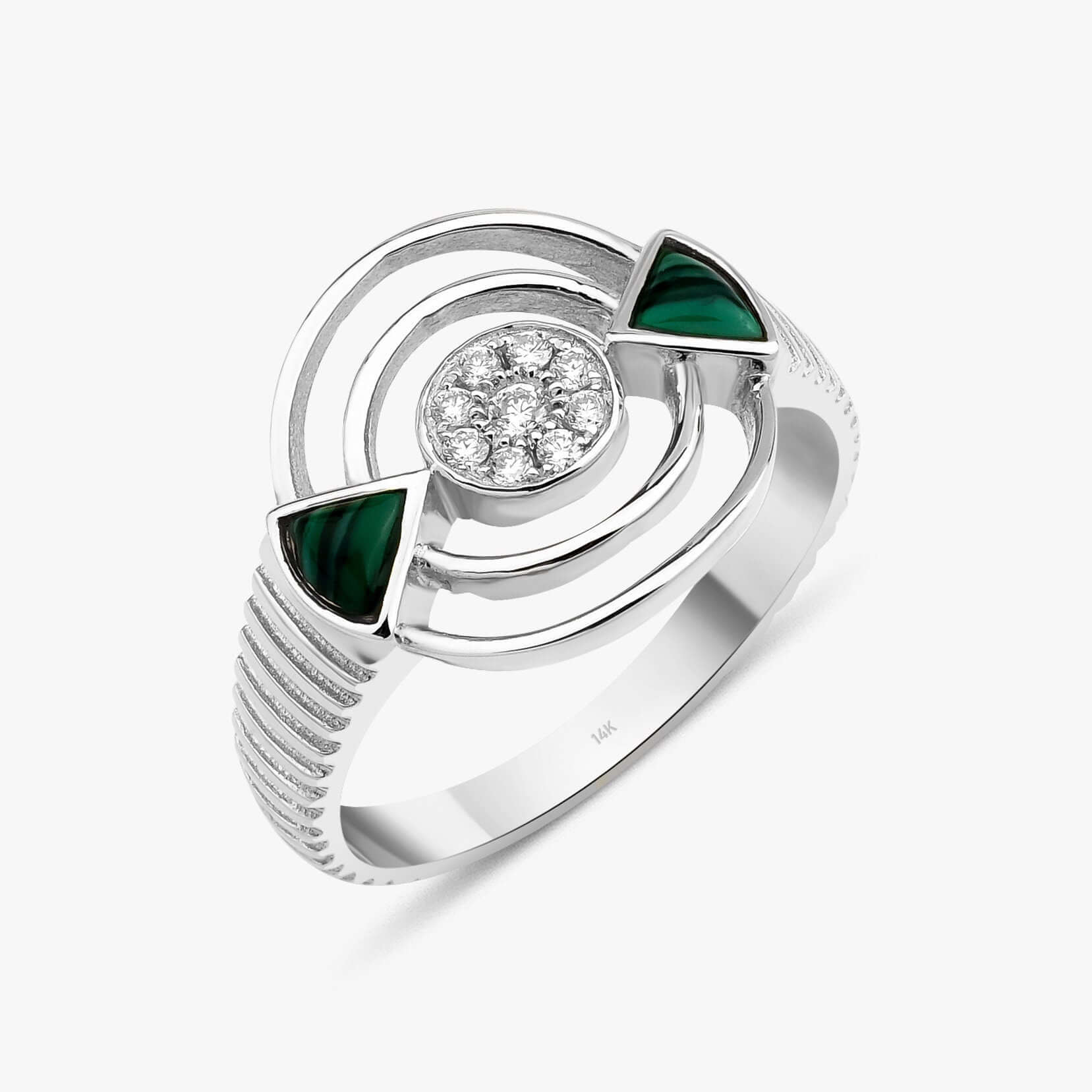 Eternal Yüzük / Diamond and Malachite Eternal Ring