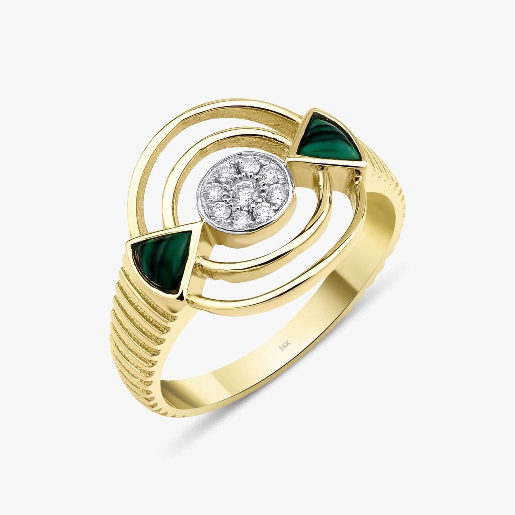 Eternal Yüzük / Diamond and Malachite Eternal Ring