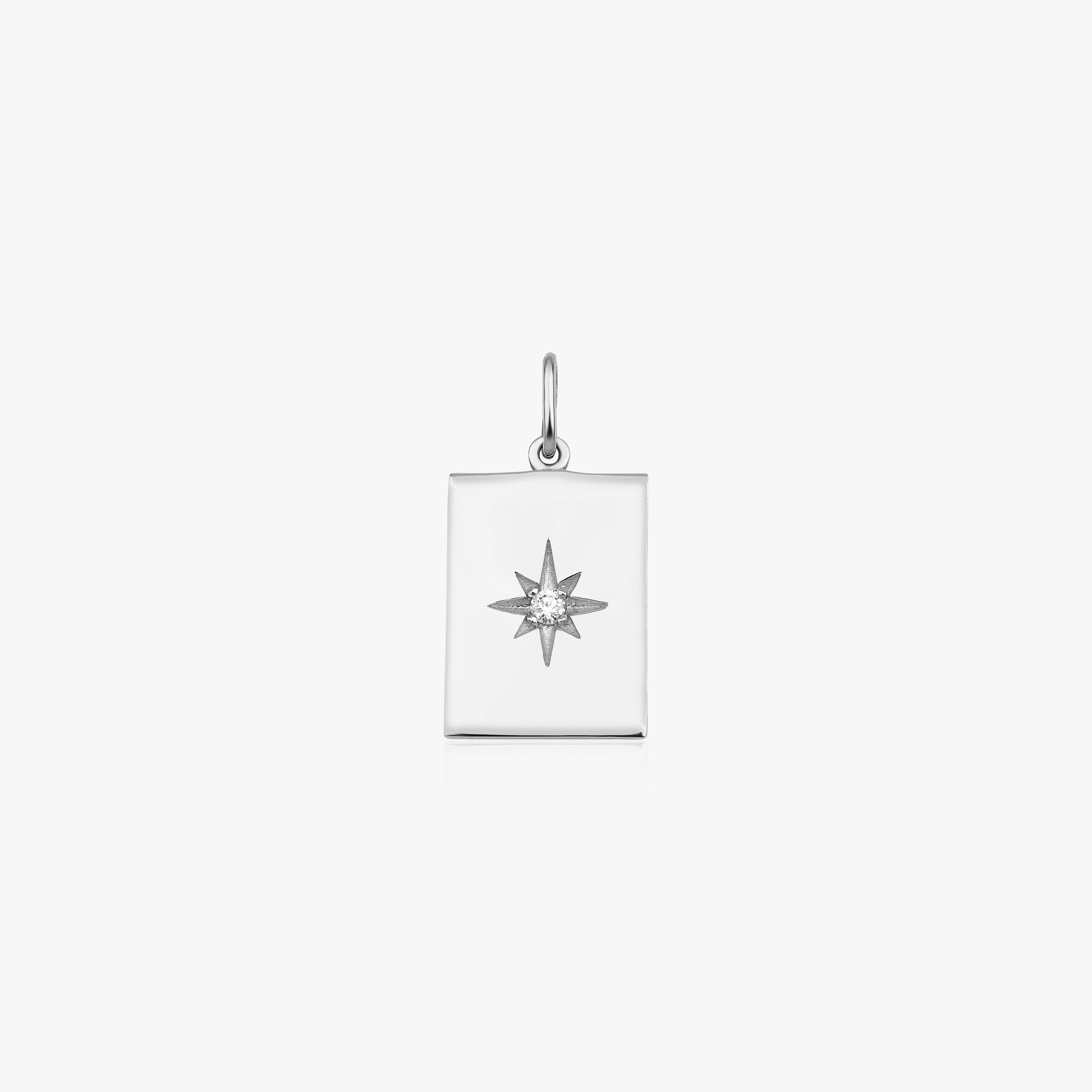 Dikdörtgen Kuzey Yıldızı Kolye Ucu / The Diamond North Star Charm