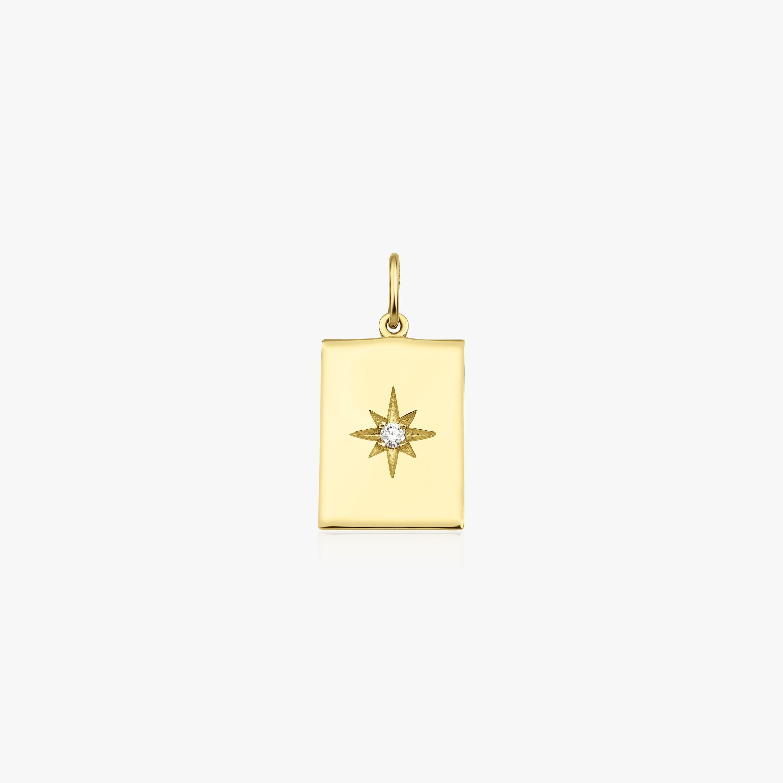 Dikdörtgen Kuzey Yıldızı Kolye Ucu / The Diamond North Star Charm